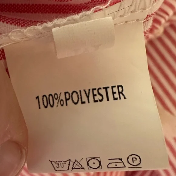 Pink and White Striped Wide Leg Drawstring Pants -Size M - Picture 3 of 5